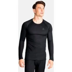 Odlo Active F-Dry Light Long-Sleeve Base Layer Top Men - Black 4 Odlo Active F-Dry Light Long-Sleeve Base Layer Top Men - Black -Odlo odlo mens active f dry light eco long sleeve shirt black 1 1328819