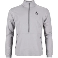 Odlo Ascent 365 Half Zip Mid Layer Pullover Men - Grey Melange