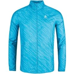 Odlo Essentials Light Print Running Jacket Men - Saxony Blue