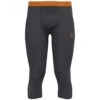 Odlo Revelstoke Performance Wool Warm 3/4 Base Layer Bottoms Men - India Ink Melange - Oriole -Odlo odlo mens revelstoke performance wool warm 3 4 bottoms india ink melange oriole 1 1570132