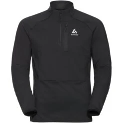 Odlo Men's Sesvenna SL Mid Layer Half Zip - Black