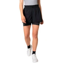 Odlo Active 365 2-in-1 5 Inch Shorts Women - Black -Odlo odlo womens essentials seamless running t shirt india ink melange 3 1523190