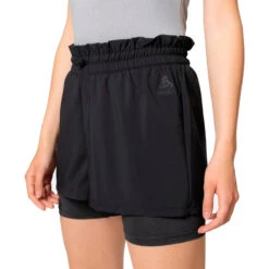 Odlo Active 365 2-in-1 5 Inch Shorts Women - Black -Odlo odlo womens essentials seamless running t shirt india ink melange 5 1523192