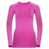 Odlo Performance Warm Long-Sleeve Base Layer Top Women - Festival Fuchsia - Black -Odlo odlo womens performance warm eco long sleeve baselayer festival fuchsia 2 1360338