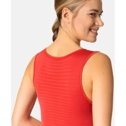Odlo Performance X-Light V-Neck Base Layer Singlet Women - American Beauty -Odlo odlo womens performance x light eco v neck singlet american beauty 4 1406873