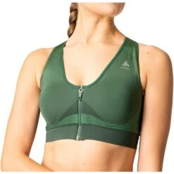 Odlo Seamless High Sports Bra Women - Loden Frost - Camping Green -Odlo odlo womens seamless high sports bra loden frost camping green 1408717