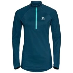 Odlo Zeroweight Mid Layer Running Half-Zip Women - Blue Wing Teal - Polynya